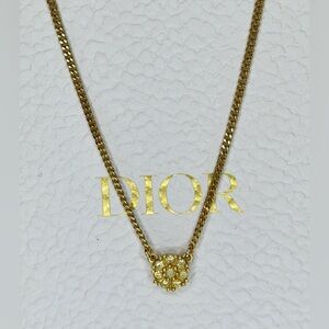 Christian Dior Vintage 18K Gold Plated Swarovski Necklace